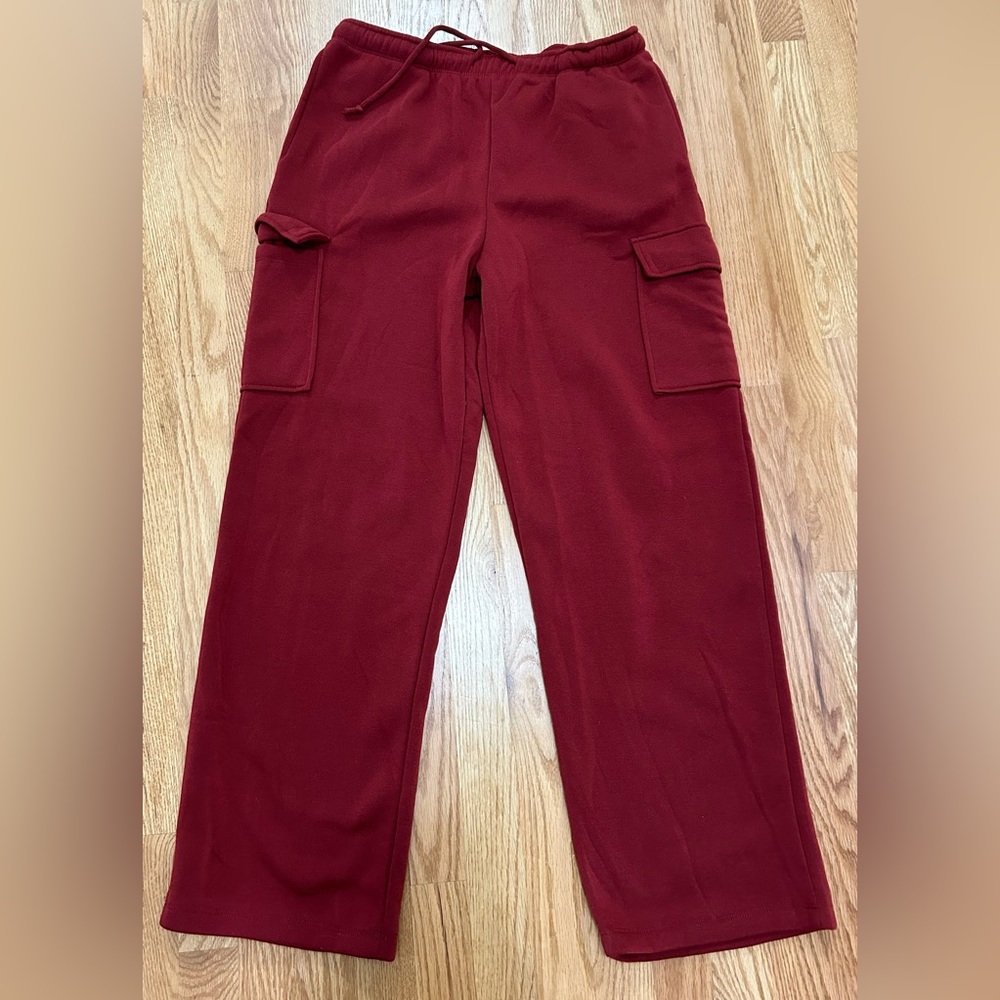 Heart & Hips Maroon Cotton Cargo Pants